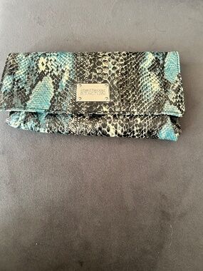 Keneth Cole  Blue Faux Snake Skin Clutch